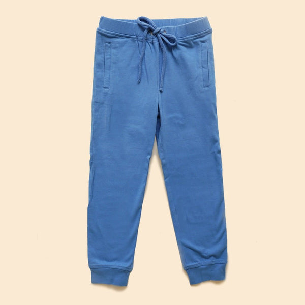 Buy Organic Cotton Unisex Joggers- Blue | Shop Verified Sustainable Kids Pajamas on Brown Living™