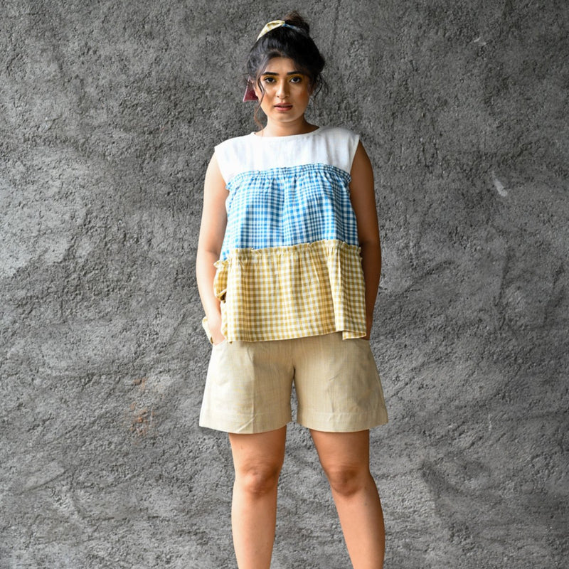 Buy Organic Handloom Shorts- Fern | Shop Verified Sustainable Products on Brown Living