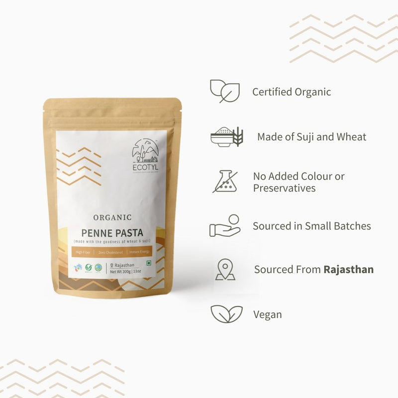 Buy Organic Penne Pasta- 300 g | Shop Verified Sustainable Ready to Eat & Cook on Brown Living™