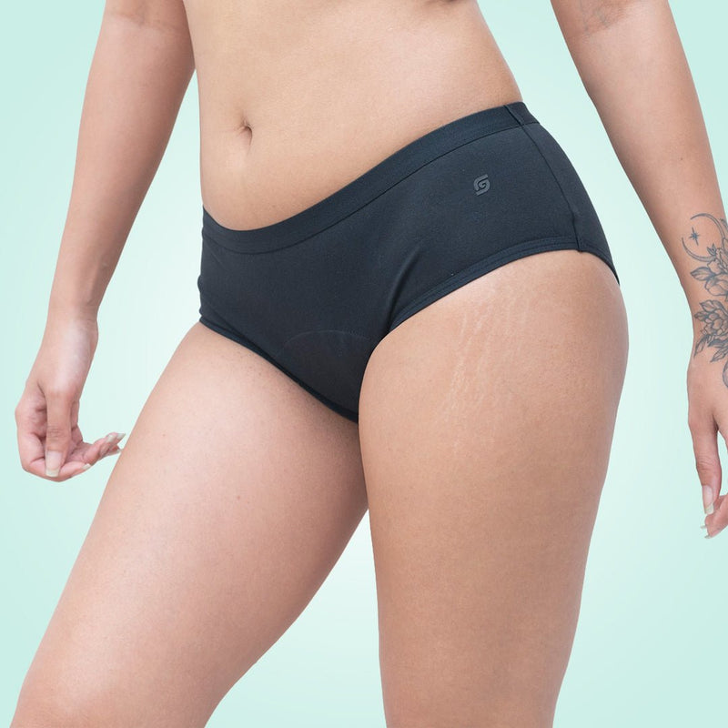 Buy Organic Reusable Incontinence Underwear For Women- Black | Shop Verified Sustainable Womens Underwear on Brown Living™