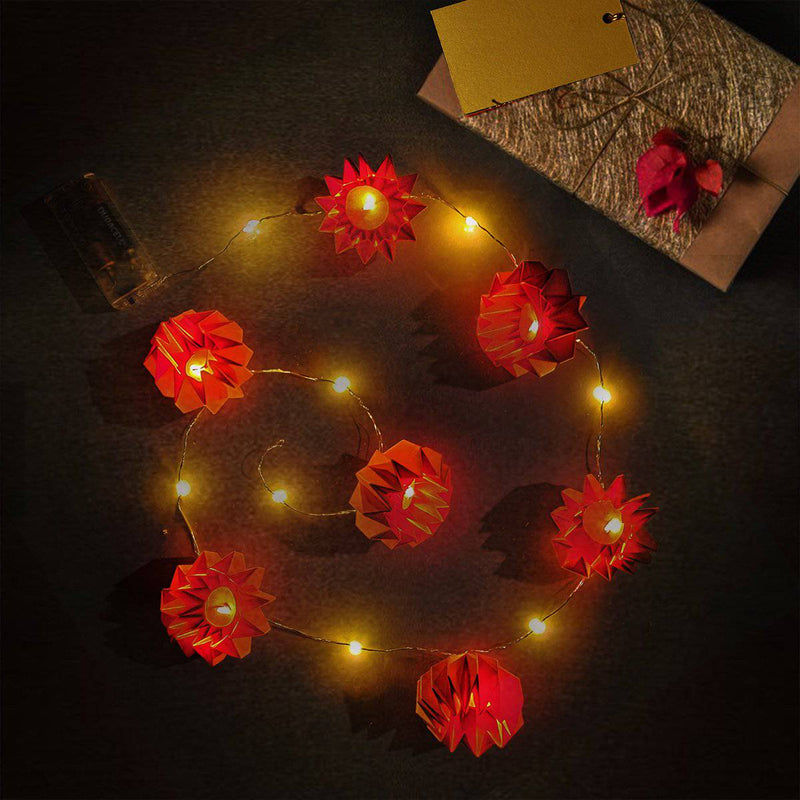 Buy Origami Buntings Orange Festive Lights | Shop Verified Sustainable Lamps & Lighting on Brown Living™