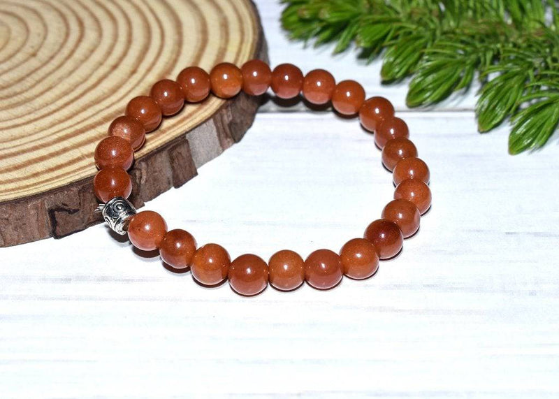 Buy Original Unisex Aventurine Bracelet - Orange | Shop Verified Sustainable Womens Accessories on Brown Living™