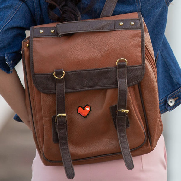 Buy Pixelated Heart Hand Painted Wooden Pin | Shop Verified Sustainable Travel Accessories on Brown Living™