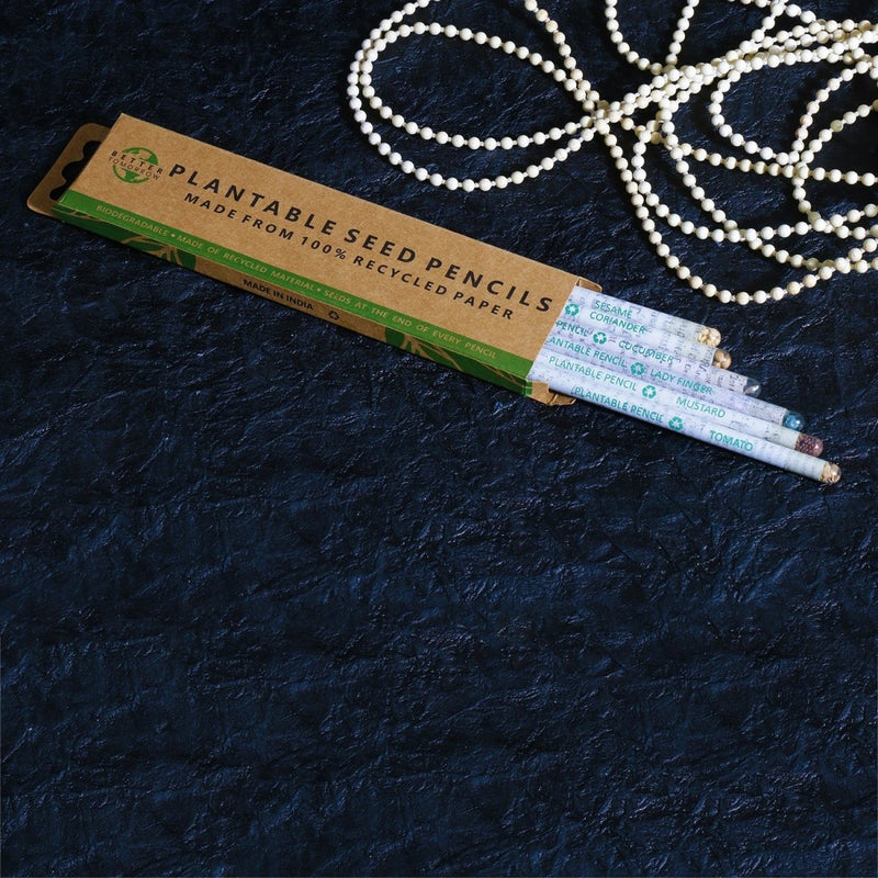 Buy Plantable Seed Pencils made of Recycled Newspaper - Pack of 6 Pencils | Shop Verified Sustainable Pencils on Brown Living™