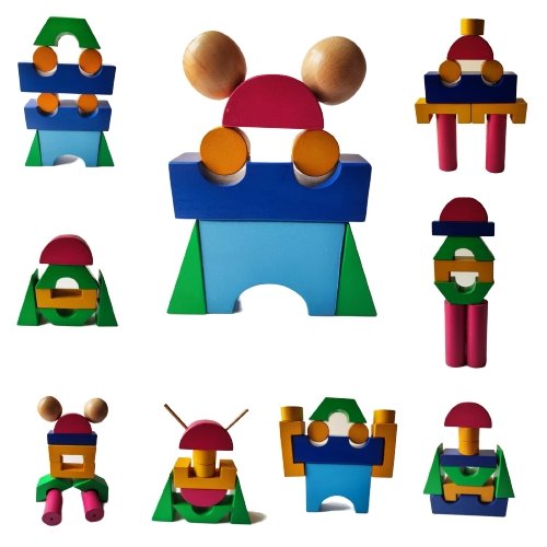 Buy Prani | Set of 21 Wooden Pieces Playing Toys for Kids | Shop Verified Sustainable Sets & Stacking Toys on Brown Living™