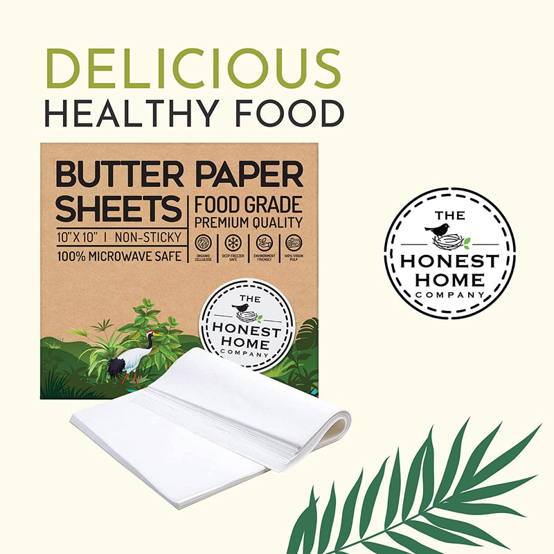 Precut 10x10 Inch Square Butter Paper Sheets- 200 | Verified Sustainable Cooking & Baking Supplies on Brown Living™