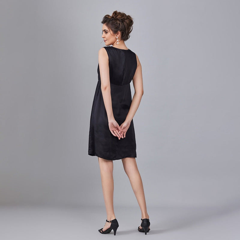 Buy Preto - Stylish Cowl Neck Dress | Shop Verified Sustainable Products on Brown Living