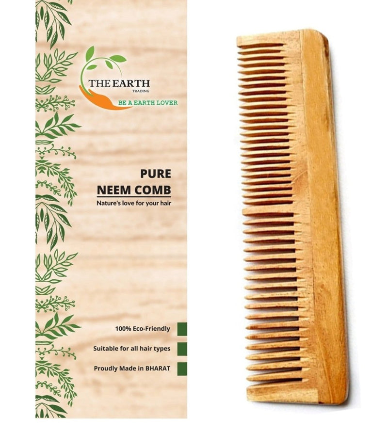 Pure Kacchi Neem Wood Comb Pack Combo -01 (Pack of 2) | Verified Sustainable Hair Comb on Brown Living™