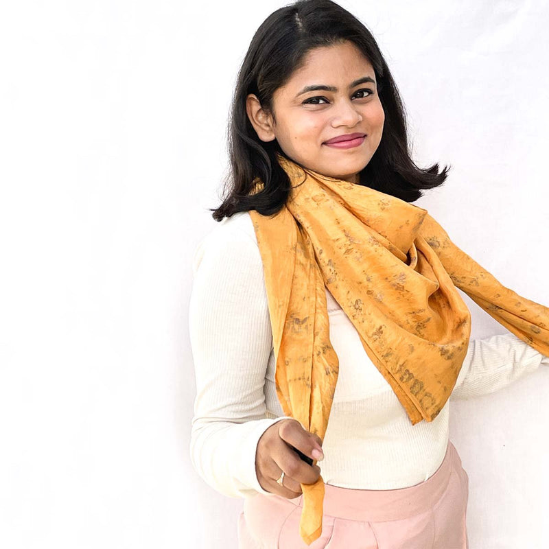 Buy Radiant Yellow Silk Square Scarf | Shop Verified Sustainable Womens Scarf on Brown Living™