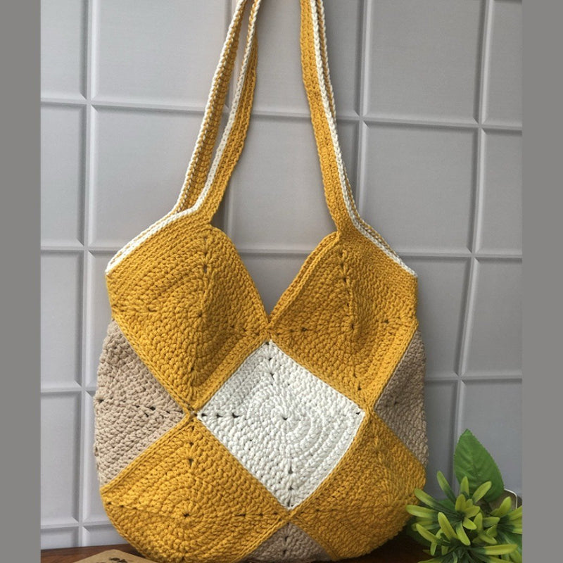 Buy Rainvas Square Cotton Yarn Granny Tote Bag | Shop Verified Sustainable Tote Bag on Brown Living™