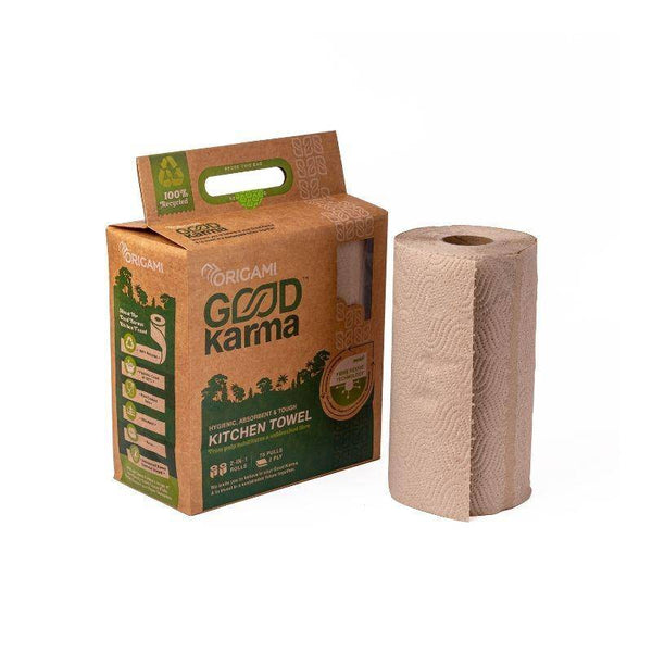 Buy Recycled Kitchen Towel - 2 Ply - 75 pulls per roll | Pack of 4 rolls | Shop Verified Sustainable Cleaning Supplies on Brown Living™