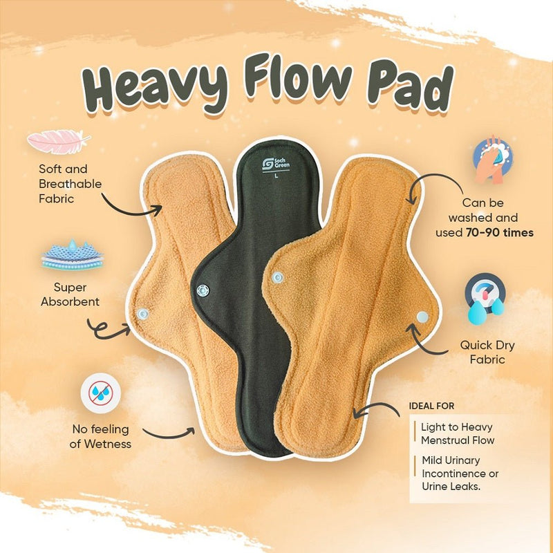 Reusable Cloth Pads - Gushy Flow with Zorb - 3pcs | Verified Sustainable Sanitary Pad on Brown Living™