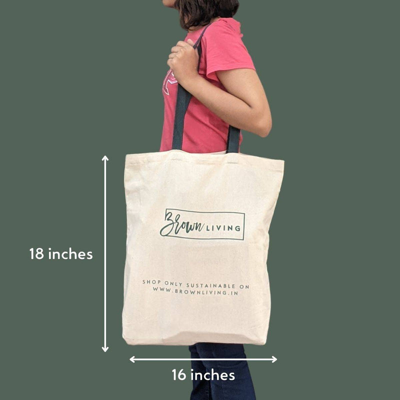 Buy Reusable Cotton Tote Bag- Silently Judging your Plastic Bag- Off White | Shop Verified Sustainable Tote Bag on Brown Living™