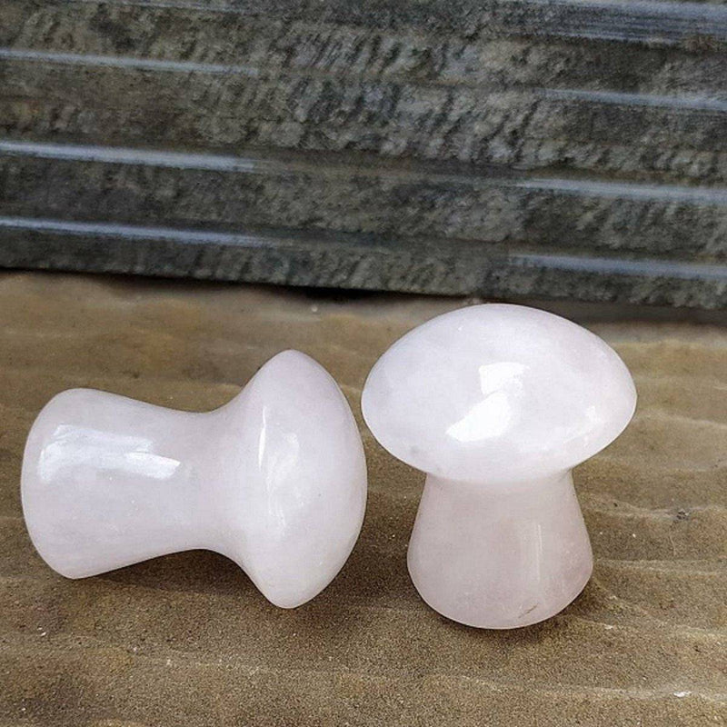 Buy Rose Quartz Mushroom Gua Sha | Shop Verified Sustainable Massager on Brown Living™