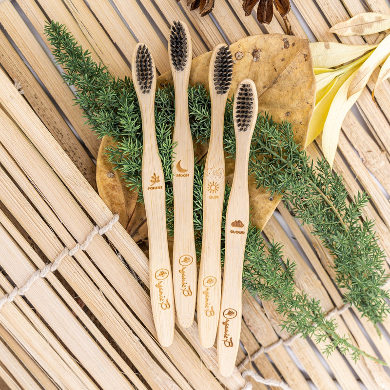 S-Curve Charcoal Bamboo Toothbrush | Verified Sustainable Oral Care on Brown Living™