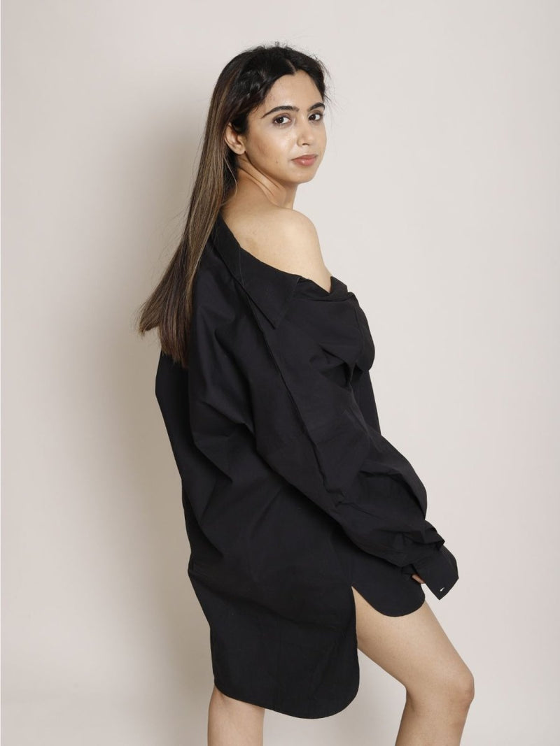 Buy SAGE | Oversized black shirt | Organic Cotton | Shop Verified Sustainable Womens Shirt on Brown Living™