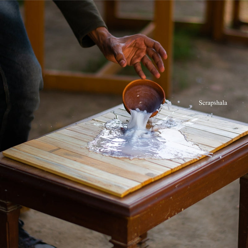 Buy Salvage Table Placement | Natural Pine | Foldable | Stain-Proof | Shop Verified Sustainable Table Decor on Brown Living™