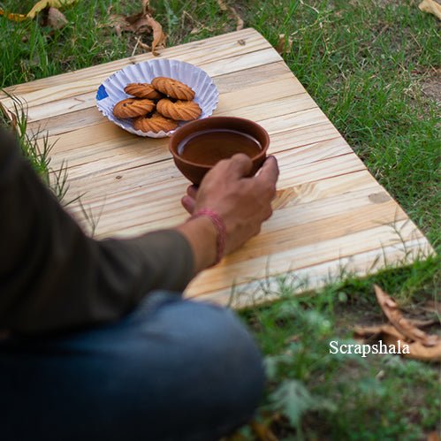 Buy Salvage Table Placement | Natural Pine | Foldable | Stain-Proof | Shop Verified Sustainable Table Decor on Brown Living™