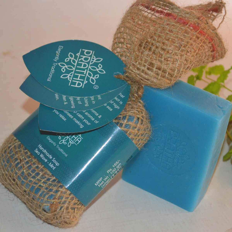 Buy Sea Waves with Mint | Cold Process Handmade Soap | Shop Verified Sustainable Body Soap on Brown Living™