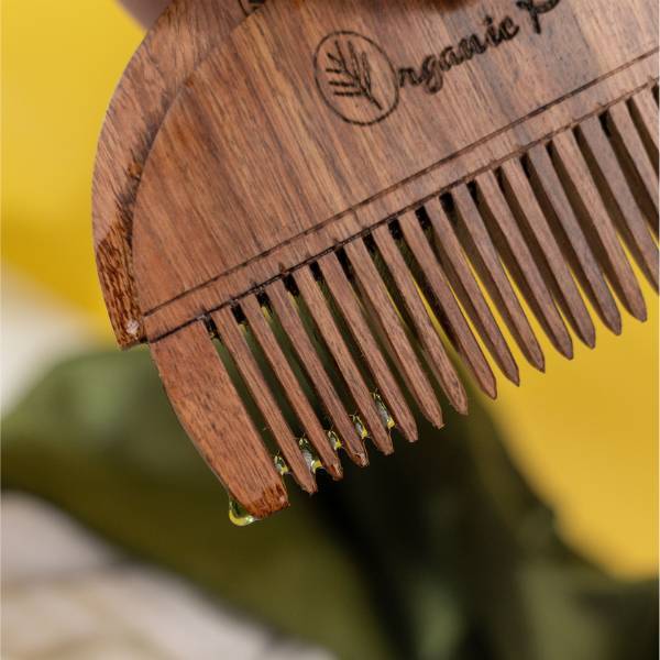 Buy Sheesham Comb with Oil Holes Wooden Oil Applicator | Shop Verified Sustainable Hair Comb on Brown Living™