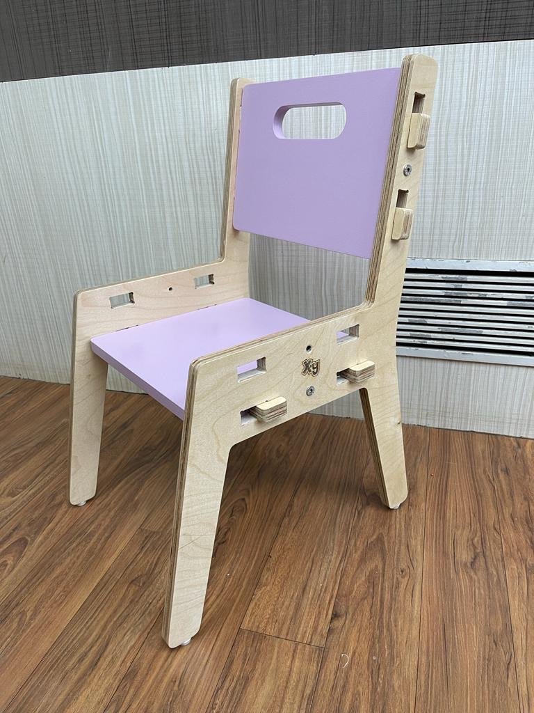 Buy Silver Peach Childrens Wooden Chair | Shop Verified Sustainable Decor & Artefacts on Brown Living™