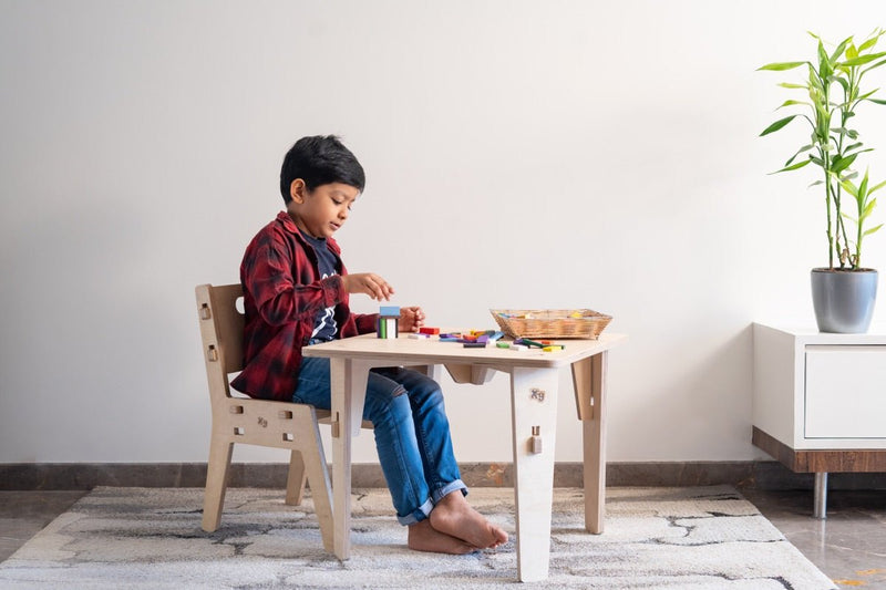 Buy Silver Peach Childrens Wooden Chair | Shop Verified Sustainable Decor & Artefacts on Brown Living™