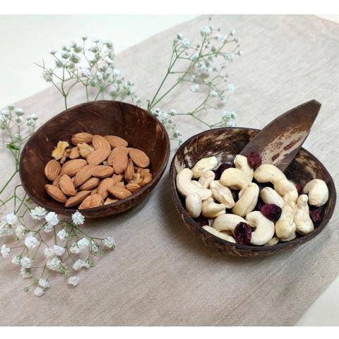 Buy Small Coconut Shell Snack Bowls - Set of 2 | Shop Verified Sustainable Plates & Bowls on Brown Living™