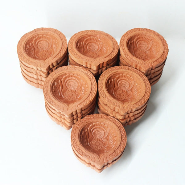 Buy Small Motiff Diya : Diwali Special - Diyas & Cotton Wicks | Shop Verified Sustainable Lamps & Lighting on Brown Living™