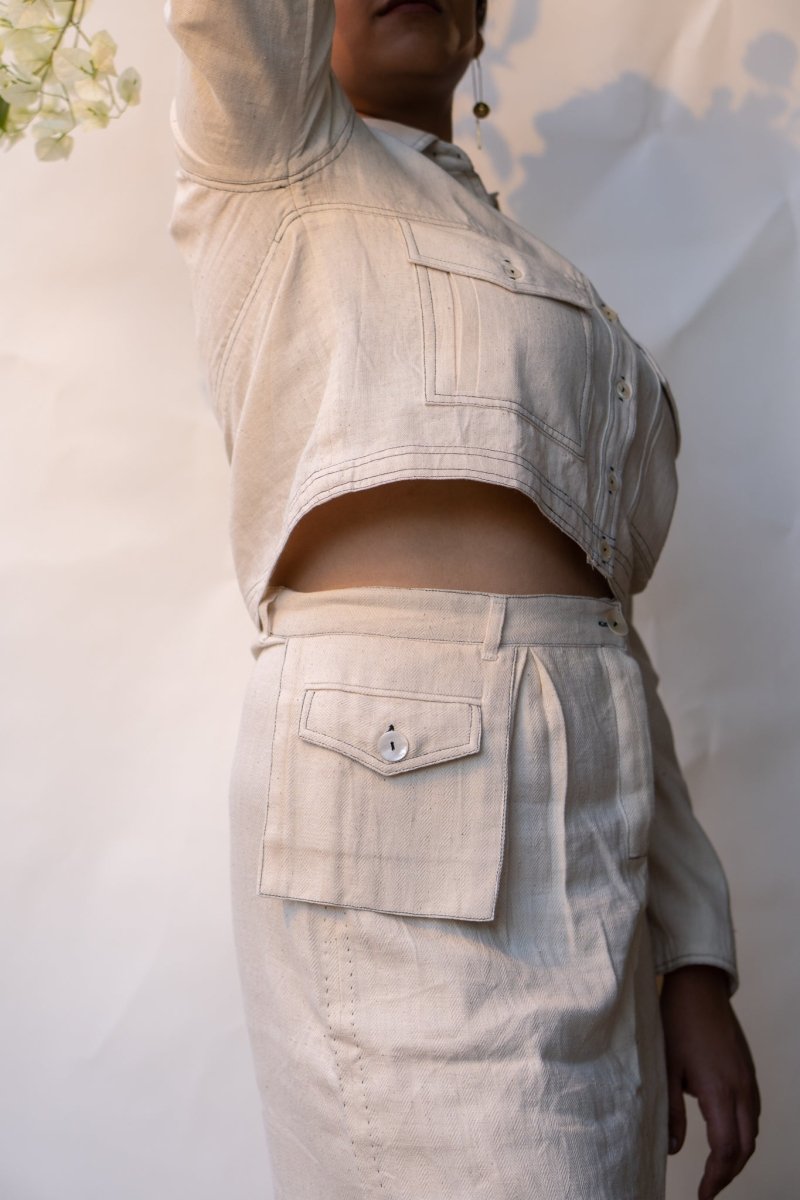 Buy Sonder Front Slit Cotton Skirt | Shop Verified Sustainable Womens Skirt on Brown Living™