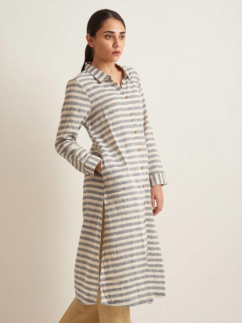 Buy Striped Shirt Tunic | Shop Verified Sustainable Womens Tunic on Brown Living™