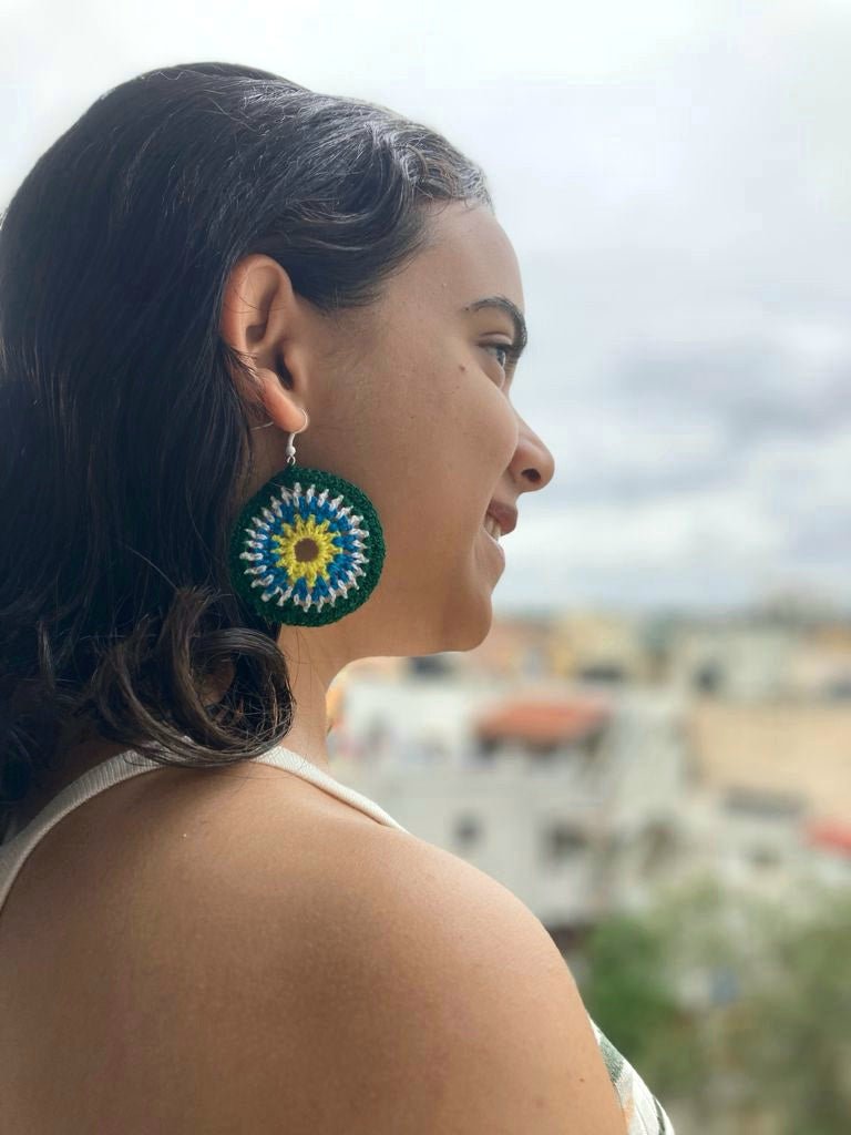 Buy Sunshine Crochet Earrings | Handwoven earrings | Shop Verified Sustainable Womens earrings on Brown Living™