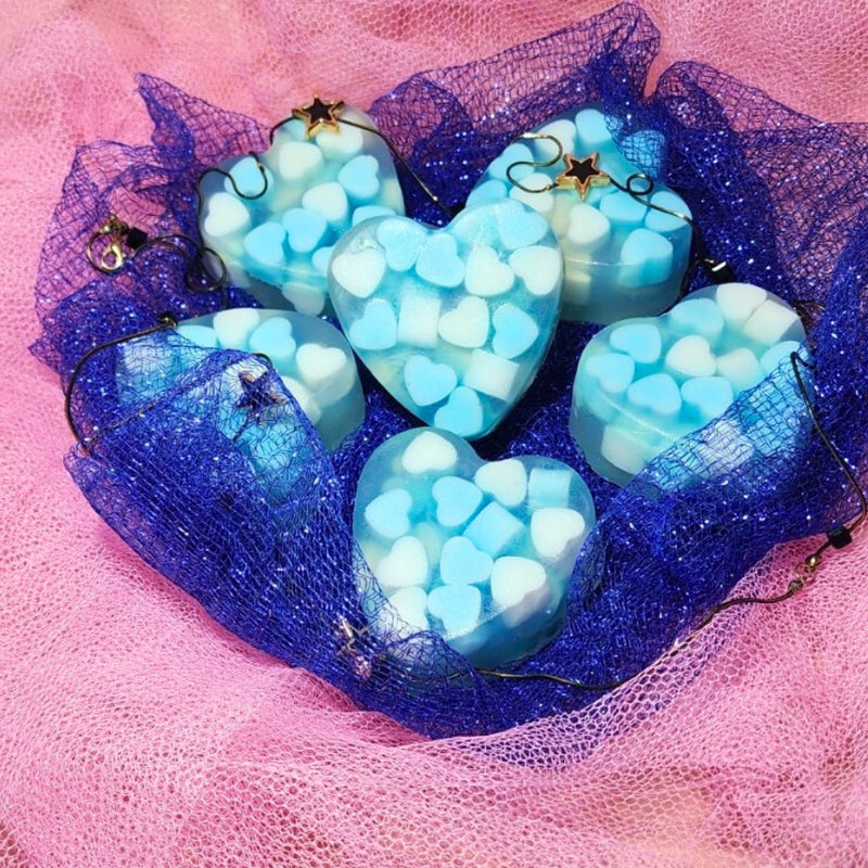 Buy Sweet Hearts - Blue Handmade Glycerin Soap with Peppermint Essential Oil | Shop Verified Sustainable Body Soap on Brown Living™