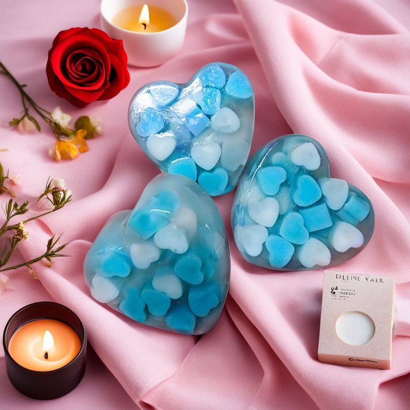 Buy Sweet Hearts - Blue Handmade Glycerin Soap with Peppermint Essential Oil | Shop Verified Sustainable Body Soap on Brown Living™