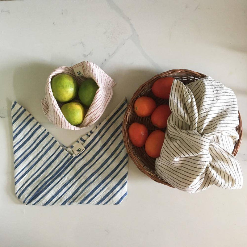 Buy Tanuka Bento Bag - Set of 2 knot bags in organic Kala Cotton for Veggies, Roti, Sprouting & Paneer | Shop Verified Sustainable Fridge Vegetable Bags on Brown Living™