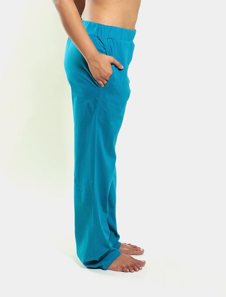 Teal 100% Organic Cotton Pajama | Verified Sustainable Womens Pants on Brown Living™