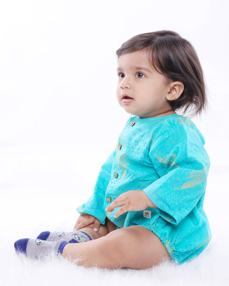 Buy Teal Salad Unisex Onesie | Kids onesie | Made with organic cotton | Shop Verified Sustainable Kids Onesies on Brown Living™