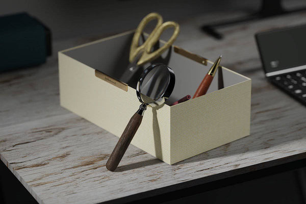 Buy The Box Organiser - Yellow Stripe | Shop Verified Sustainable Organisers on Brown Living™