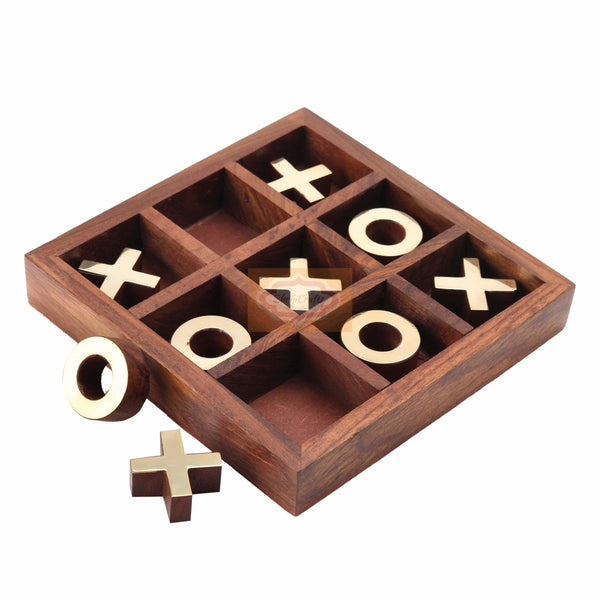 Buy Handmade Wooden Noughts and Crosses- Brain Teaser Games | Shop Verified Sustainable Sports & Games on Brown Living™