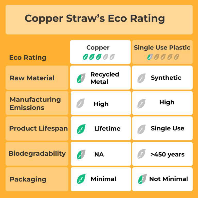 Buy Travel Copper Straw Kit | 1 Straight & 1 Bent Copper Straw | 1 Straw Cleaner | Shop Verified Sustainable Straw on Brown Living™