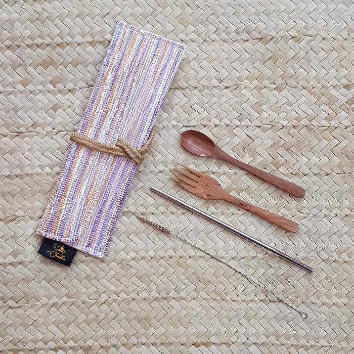 Buy Upcycled - Handwoven Cutlery Kit | Shop Verified Sustainable Cutlery Kit on Brown Living™