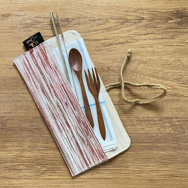 Buy Upcycled - Handwoven Cutlery Kit | Shop Verified Sustainable Cutlery Kit on Brown Living™