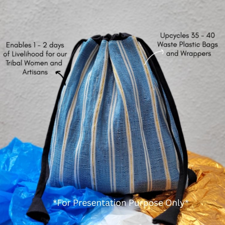 Buy Upcycled Handwoven Multicoloured Shimmery Light Back Pack | Shop Verified Sustainable Backpacks on Brown Living™