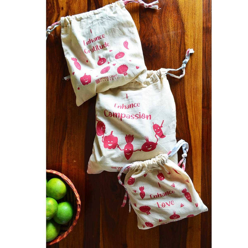 Buy Vegetable Fridge Bags - Set of 3 - for Veggies, Roti, Sprouting & Paneer | Shop Verified Sustainable Fridge Vegetable Bags on Brown Living™