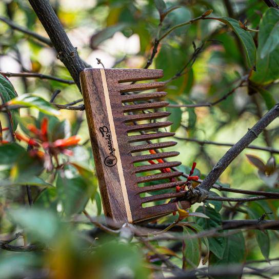 Buy Wide Teeth Rosewood / Sheesham Comb for Shampoo and Detangling | Shop Verified Sustainable Hair Comb on Brown Living™