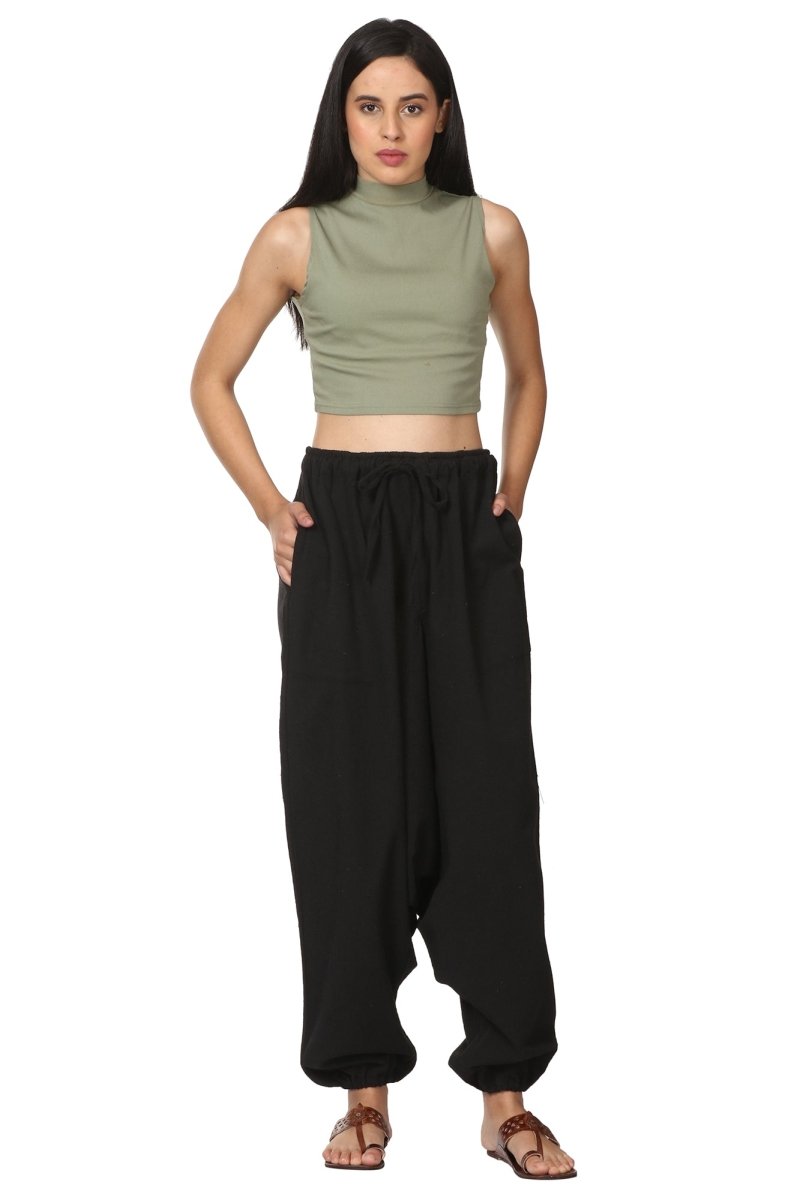 Buy Women's Harem Pant | Black | Fits Waist Size 28" to 36" | Shop Verified Sustainable Womens Pants on Brown Living™