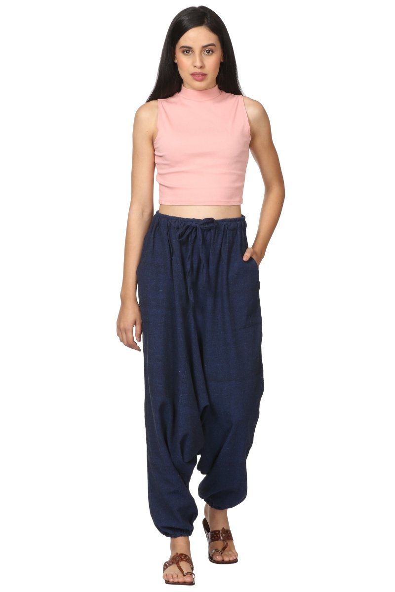 Buy Women's Harem Pant | Dark Blue | Fits Waist Size 28" to 36" | Shop Verified Sustainable Womens Pants on Brown Living™