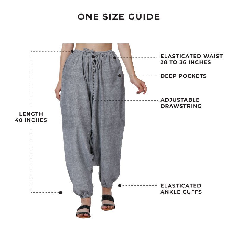 Buy Women's Harem Pant | Grey | Fits Waist Size 28" to 36" | Shop Verified Sustainable Womens Pants on Brown Living™