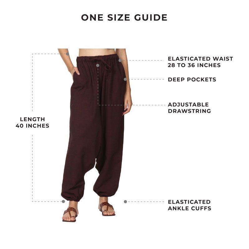 Buy Women's Harem Pant | Maroon | Fits Waist Size 28" to 36" | Shop Verified Sustainable Womens Pants on Brown Living™