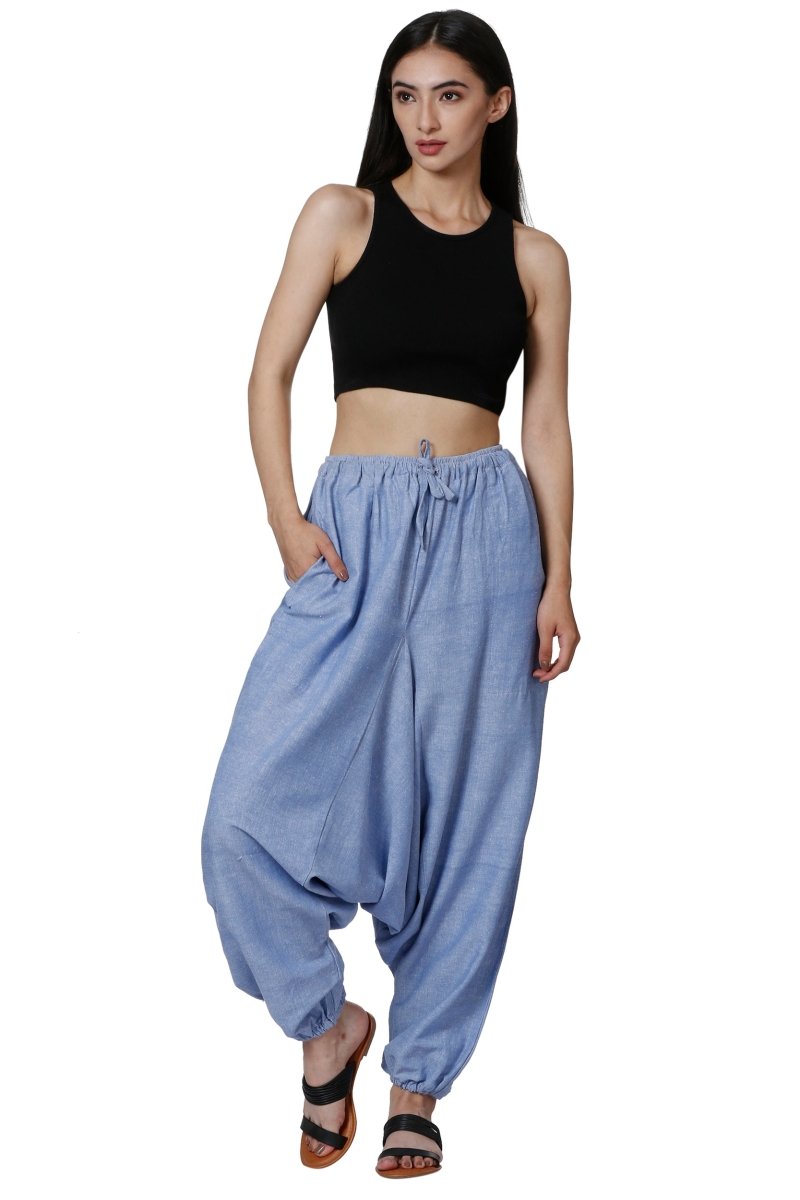 Buy Women's Harem Pants | Lavender Blue | Fits Waist Size 28" to 36" | Shop Verified Sustainable Womens Pyjama on Brown Living™