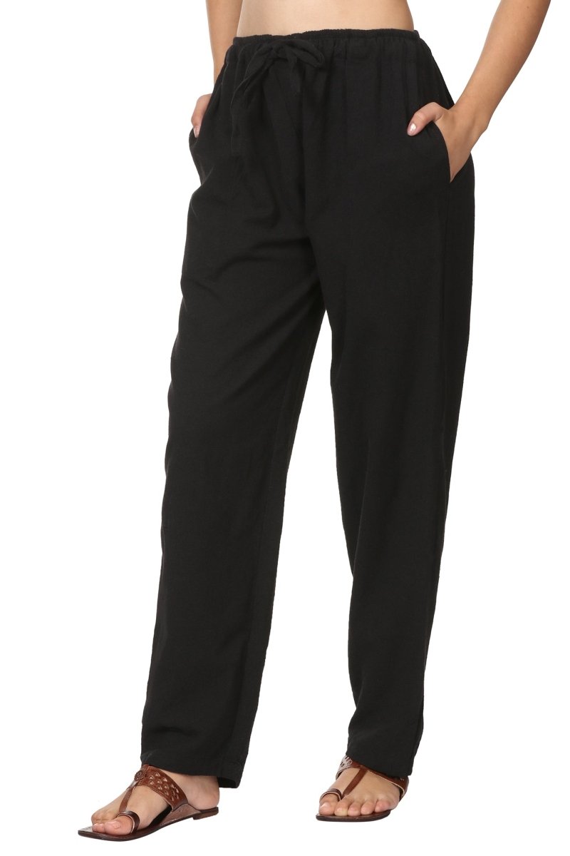 Buy Women's Lounge Pant | Black | Fits Waist Size 28" to 36" | Shop Verified Sustainable Womens Pants on Brown Living™